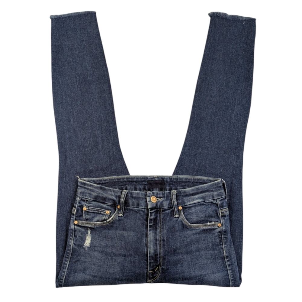 Mother High Waisted Looker Ankle Fray  Size 27 GUC $228    J1544 - Picture 2 of 8